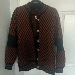 Checkered Grandpa Cardigan